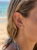 Pendientes de Acero Inoxidable 316L con Piedra de Nacimiento, Chapado en Oro PVD, Resistentes al Agua, Hipoalergénicos, Joyería Minimalista, Regalo