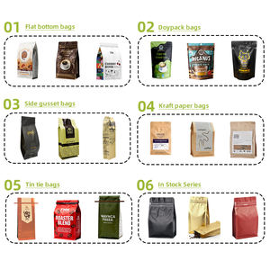 PackSeek Koffiezak Ziplock Stand-up Pouch Op maat bedrukt Aluminiumfolie Kraft Plastic Koffieverpakking Zak 12 oz 16 oz - Product Image 2