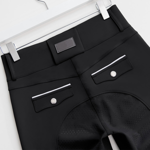 Pantalones de equitación con bolsillos con cremallera para mujer, pantalones de montar a caballo, fabricante de ropa ecuestre - Product Image 6