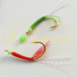 ชุดสายเบ็ดตกปลาซาบิกิ สีสันสดใส ยางสีแดง เขียว เหลือง ส้ม ม่วง น้ำเงิน ประกายแสง ลูกปัดเรืองแสงเคลือบเงา ประกอบสำเร็จรูป ไบโอนิค - Product Image 4