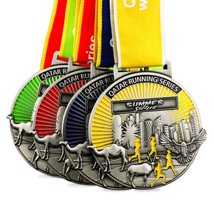 Médaille de marathon en alliage métallique Wan Jun, 90g, alliage de zinc, logo personnalisé, compétition de course, trophée d'événement sportif, cadeau - Product Image 1