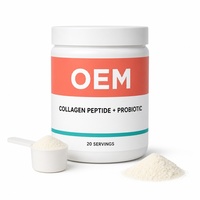 Poudre de Collagène Peptidique Probiotique Marque Blanche OEM avec Cuillère Doseuse et 20 Doses par Bouteille pour les Propriétaires de Marques Mondiales