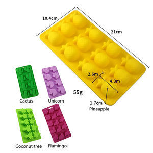 Gros 8 10 12 15 Trous Ananas Licorne Cactus Flamingo Pingouin Silicone Cuisson Moules à Chocolat - Product Image 2