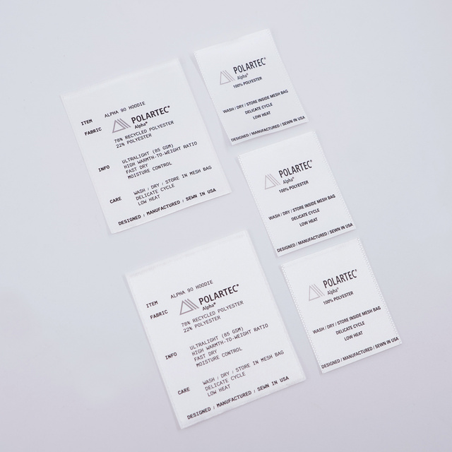 Custom White Satin Ribbon Fabric Material Printed Wash Care Roll Labels for T-Shirt Cap Garments Washable