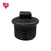 Raccord de tuyauterie fileté en fonte malléable zingué noir à tête carrée 1/8"-4" NPT/BSPT/BSP Classe 150