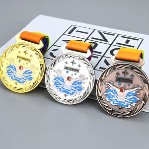 Gepersonaliseerde Custom Sport Award Sublimatie Zwemmedaillon Metaal 3d Email 1e 2e 3e Zwemmedaille - Product Image 1