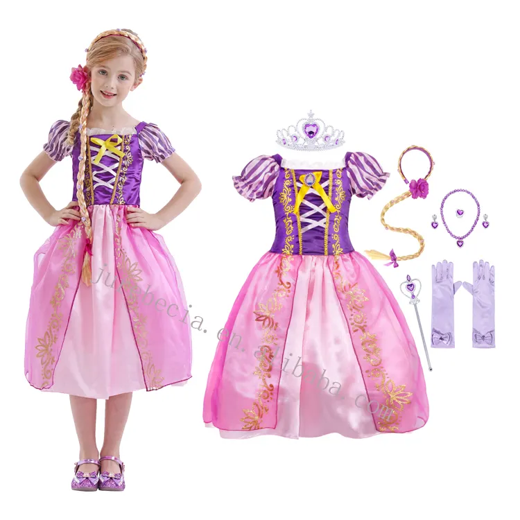 فستان الأميرة رابنزيل للهالوين للبنات, زي الأميرة رابنزيل للهالوين للبنات الصغار ، فستان الأميرة صوفيا فيستدوس ، ملابس حفلات الكريسماس للأطفال