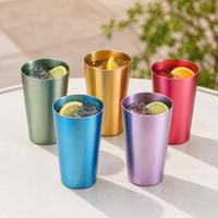Gobelets réutilisables personnalisés en aluminium anodisé, compostables, pour gâteaux, cocktails, bière, café, boissons, dorés, pour mariage