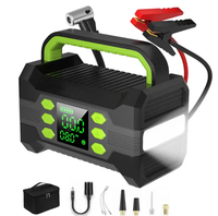 Compresseur d'air portable en plastique 3000A 4-en-1, démarreur de batterie 150PSI 12V, charge rapide USB, écran numérique, booster de batterie de voiture