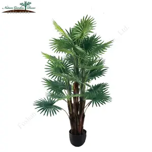 Plastic Plants Artificial High Quality Plastic Palm Tree For Sale Fiber Fan Silk Plants Artificial Trees