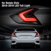 Feu arrière LED Star-Sky étanche avec lentille transparente, remplacement direct, pour Honda Civic Berline 2016-2018
