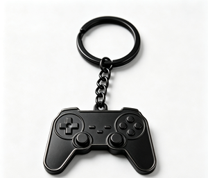 Game Controller Metal Key Chain Pendant Black Zinc Alloy <b>Keyring</b> Cartoon Gift for Backpack and Keys - Product Image 1