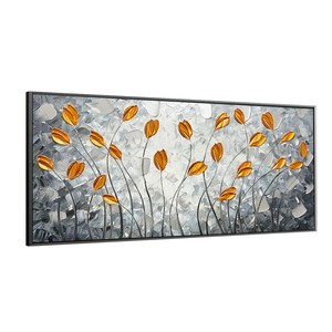UNIART-Lienzo <span class=keywords><strong>de</strong></span> flores abstractas modernas, pintura al óleo personalizada <span class=keywords><strong>de</strong></span> gran tamaño, cuchillo con textura, pintura al óleo hecha a mano, <span class=keywords><strong>arte</strong></span> <span class=keywords><strong>de</strong></span> pared - Product Image 1
