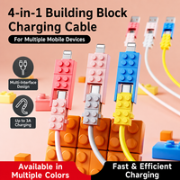 Câble de charge rapide quatre-en-un Lego Wind 240W USB-A/USB-C/8-Pin TPE pour appareils