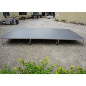 Sistema de Escenario Móvil con Patas Ajustables de Aluminio y Marco de Madera, Fácil de Montar y con Superficie Antideslizante - Product Image 5