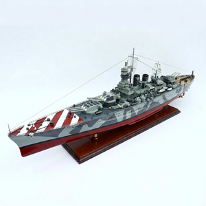Maqueta de Barco de Madera Italiana Hecha a Mano - Buque de Guerra Clase Littorio de la Segunda Guerra Mundial, Modelo a Escala Militar, Decoración, Roma 100cm - Product Image 1
