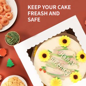 Hot Selling Biodegradable Folding Cake Box Matt Lamination Embossing UV Coating Vanishing <b>Window</b> Foldable Paper Packaging - Product Image 4