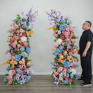 Spring Summer pink Blue White purple Mixed Colors <b>Artificial</b> Flower Arch for Wedding Party Stage Decor - Product Image 1