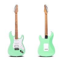 Guitare électrique OEM disponible avec table en peuplier et dos/côtés en érable, 22 frettes, micros SSS, mécaniques entièrement fermées ZYEG-2S