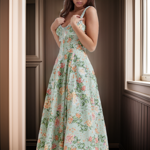 D & M Vestido sostenible con cordones Correa sexy Costura Estampado Patrón sólido Cuello Cintura natural Cremallera <span class=keywords><strong>Ropa</strong></span> de vacaciones - Product Image 2