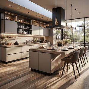 Sang trọng hiện đại tùy chỉnh gỗ Tủ đảo nền tảng chất lượng đáng tin cậy thạch anh đá tấm bảng Top melamine Board carcase Granite - Product Image 3