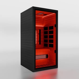HG Custom 1 Person Indoor Infrared Canadian Hemlock Red Cedar Room with Solid Wood Interior and 5 Heater Panels - Product Image 2