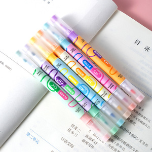 ปากกาเน้นข้อความเฉนจูหยวน 8 สี ปลายสองด้าน สำหรับใช้ในโรงเรียนและสำนักงาน - Product Image 2