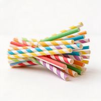 Pailles à café et à bubble tea compostables personnalisées en PLA, pointues, jumbo, 12 mm, 8 mm, 6 mm, enveloppées de papier imprimé