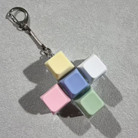 Wholesale LED Light Mechanical Keycap Keychain Fidget Clicker Keyboard Keyring Stress Relief Decompression Typewriter Keys Toys