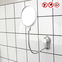 360 Degree Rotation Bathroom Makeup Mirror Powerful Suction Cup 8X 10X Magifying Vanity Mirror Lighted Makeup Mirror