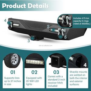 <span class=keywords><strong>Prix</strong></span> d'usine OEM Pare-chocs avant et arrière compatible <span class=keywords><strong>Jeep</strong></span> <span class=keywords><strong>Wrangler</strong></span> JL JLU <span class=keywords><strong>Unlimited</strong></span> 2018-2024, pare-chocs Rock Crawler avec plaque de treuil - Product Image 4