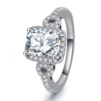 Elegantes Anillos de Plata de Ley 925 con Circonita Cúbica en Forma de Bola, Chapados en Rodio, para Mujer, Anillos de Compromiso, Aniversario, Boda, Fiesta