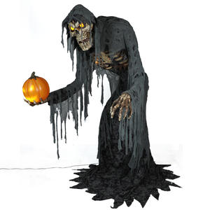 Calabaza Esqueleto Grande con Inducción Eléctrica, Decoración de Halloween Animada para Interiores y Exteriores, Terrorífica, de Zombi, Animatrónica - Product Image 1