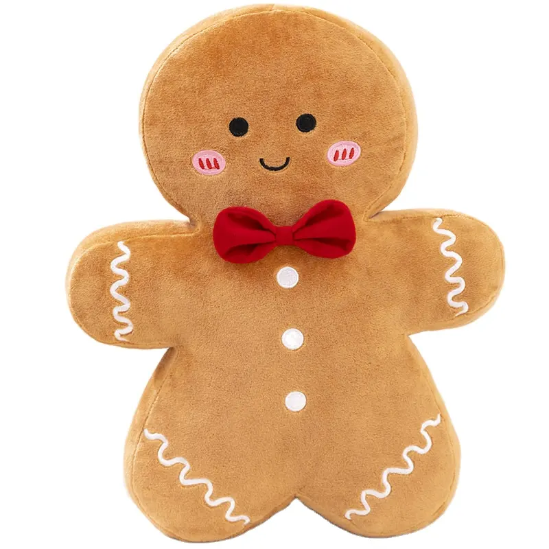 Christmas Santa Claus Stuffed Custom Plush Toys For Christmas Gingerbread Man gingerbread christmas shape plush doll