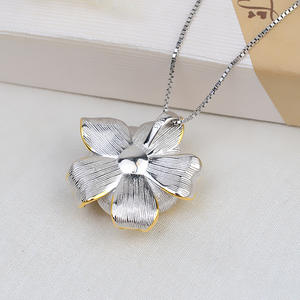 Ensemble de pendentif et bague en argent S925 avec 11-13 perles de séparation de couleur, fleur de lotus, accessoires de perles DIY, plateau, bijoux tendance, marée 1803 - Product Image 3