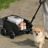 Poussette pliable légère de luxe pour chiens, chats, animaux de compagnie, bébés, pour les voyages, chariot pour petits animaux