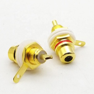 Conector <span class=keywords><strong>hembra</strong></span> único <span class=keywords><strong>para</strong></span> <span class=keywords><strong>chasis</strong></span> <span class=keywords><strong>Rca</strong></span> de montaje en Panel chapado en oro de alta calidad - Product Image 2