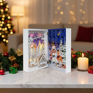 24 Days Family Countdown Surprise <strong>Gifts</strong> <strong>Christmas</strong> LED Wooden Advent Calendar Book 2026 Trending Luxury Home Decoration Supplies - Product Image 4
