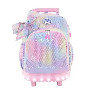 Zaino Led con ruote Trolley Bag per ragazze paillettes zaino Glitter 2023 bambini