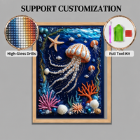 Kit de peinture au diamant 5D SONGWOOART, motif méduse des grands fonds marins, pour décoration intérieure, peinture au diamant personnalisée