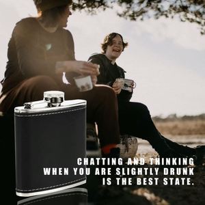 Portable Pocket Black Alcohol Flask 8OZ <b>Whiskey</b> Hip Flasks Stainless Steel Leak-Proof Durable Outdoor Travel Wine <b>Jugs</b> Bottle - Product Image 4