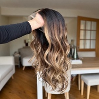 Perruque Lace Frontale en Cheveux Humains Européens Premium, Ligne de Cheveux Naturelle, Mèches Blondes, Dentelle Transparente, pour Femmes Blanches