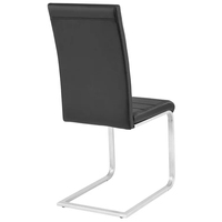 Chaise de salle à manger en forme de Z, noir, faux cuir, à dossier haut, meubles de maison authentiques, échantillon gratuit