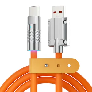 Venta caliente 120W Cable de carga súper rápida Aleación de zinc Cable DE DATOS USB Tipo-c 1M Cable de cargador