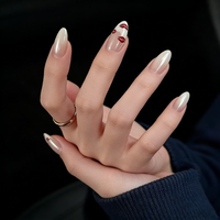 Prix d'usine en gros 10 pièces Faux ongles à presser faits à la main, dégradé rose nude brillant, acrylique de haute qualité avec colle pour doigts