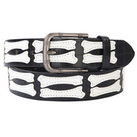 Ceinture Y2K gothique à motif squelette pour hommes et femmes, en cuir PU motif crocodile vintage, style streetwear, patchwork, fabrication artisanale