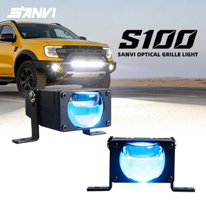 S100 SANVI Blue Evil Eye Car LED Grille <b>Light</b> 5500K 3000K Dual Beam Optical <b>Projector</b> Lens - Product Image 1
