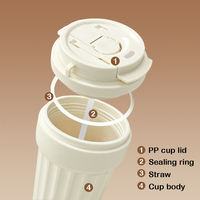 Mug à café en silicone sans BPA de 450 ml avec logo personnalisé, double ouverture, couvercle anti-fuite pour le camping, les pique-niques en plein air