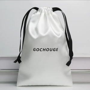 Pochette Cadeau en Satin à Cordon Coulissant Tendance, Petite, pour Cosmétiques et Maquillage, avec Logo Personnalisé Imprimé, Idéale pour Emballage de Perruques et Extensions de Cheveux, Sac Anti-Poussière en Soie Satinée - Product Image 5