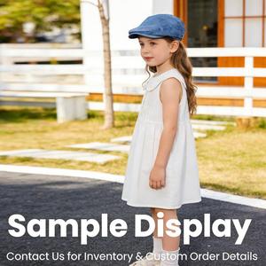 Casquette plate personnalisée pour enfants, style gavroche en coton, style vintage décontracté, chapeau ajustable pour garçons et filles, béret classique quatre pans - Product Image 1